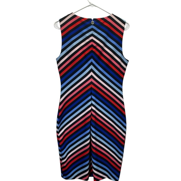 Tommy Hilfiger Sleeveless Striped Crepe Scuba Dress. Size 8 - Picture 4 of 11